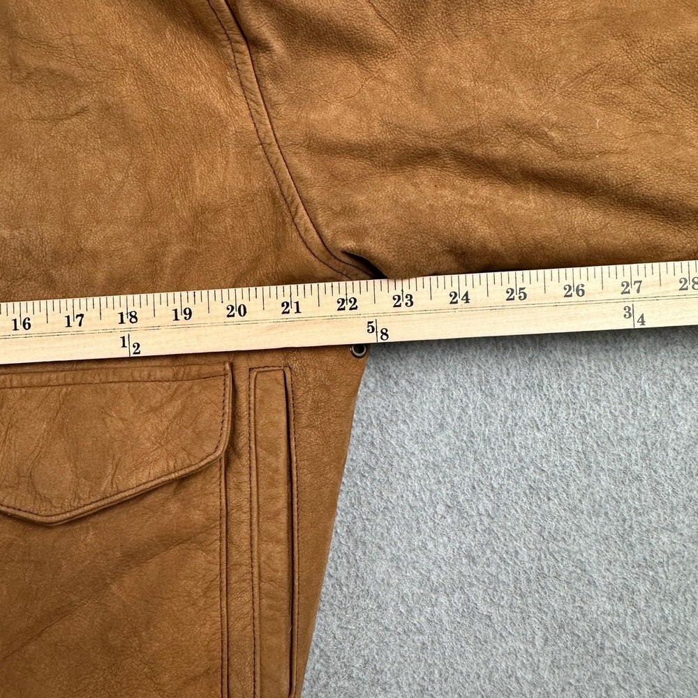 Hunt Club Jacket Mens Medium Brown Leather Bomber Suede Full Zip Quilted Lining - Picture 11 of 16